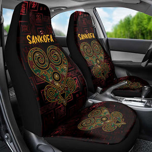 Afro-American Culture Car Seat Cover Adinkra Sankofa Heart - Cosmic Red