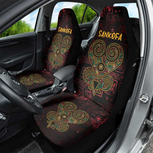 Afro-American Culture Car Seat Cover Adinkra Sankofa Heart - Cosmic Red