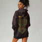 Afro-American Culture Hoodie Dress Adinkra Sankofa Heart - Cosmic Red