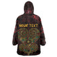 Afro-American Culture Kid Wearable Blanket Hoodie Adinkra Sankofa Heart - Cosmic Red