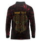 Afro-American Culture Long Sleeve Polo Shirt Adinkra Sankofa Heart - Cosmic Red
