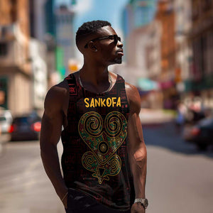 Afro-American Culture Men Tank Top Adinkra Sankofa Heart - Cosmic Red