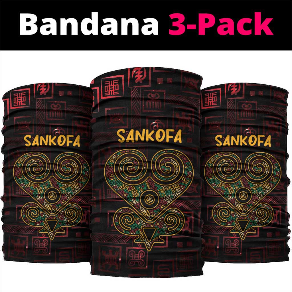 Afro-American Culture Neck Gaiter Adinkra Sankofa Heart - Cosmic Red LT7
