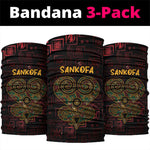Afro-American Culture Neck Gaiter Adinkra Sankofa Heart - Cosmic Red LT7