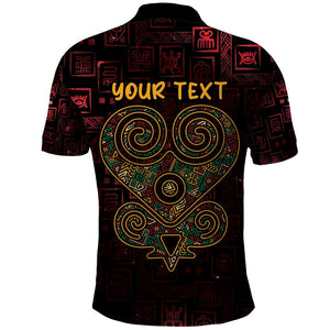 Afro-American Culture Polo Shirt Adinkra Sankofa Heart - Cosmic Red