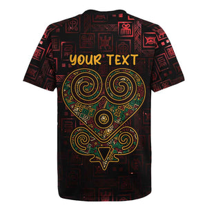 Afro-American Culture Rugby Jersey Adinkra Sankofa Heart - Cosmic Red