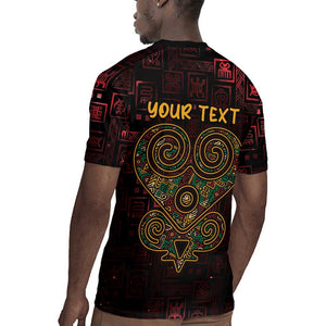 Afro-American Culture Rugby Jersey Adinkra Sankofa Heart - Cosmic Red