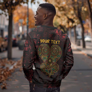 Afro-American Culture Sweatshirt Adinkra Sankofa Heart - Cosmic Red
