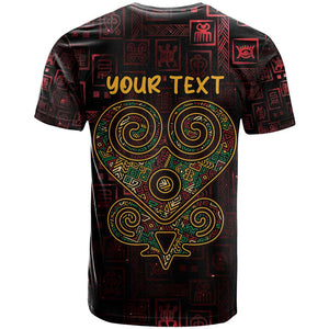 Afro-American Culture T shirt Adinkra Sankofa Heart - Cosmic Red