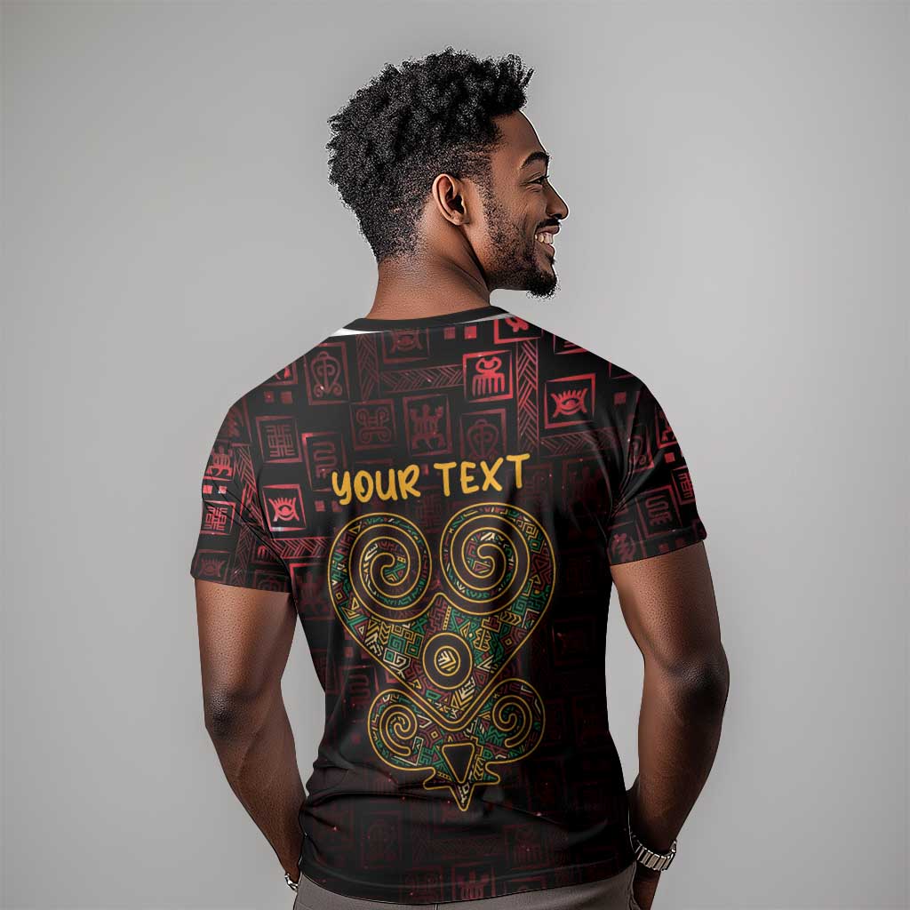 Afro-American Culture T shirt Adinkra Sankofa Heart - Cosmic Red