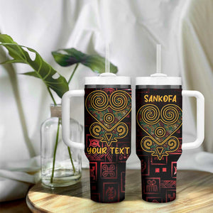 Afro-American Culture Tumbler With Handle Adinkra Sankofa Heart - Cosmic Red