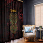 Afro-American Culture Window Curtain Adinkra Sankofa Heart - Cosmic Red