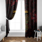 Afro-American Culture Window Curtain Adinkra Sankofa Heart - Cosmic Red