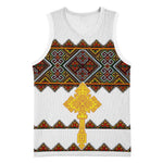 Eritrea Basketball Jersey Tilet Mix Eritrean Cross - White LT7