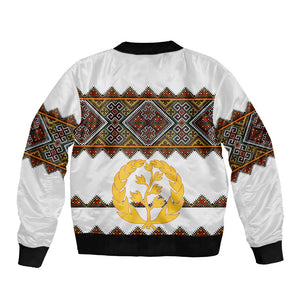 Eritrea Bomber Jacket Tilet Mix Eritrean Cross - White