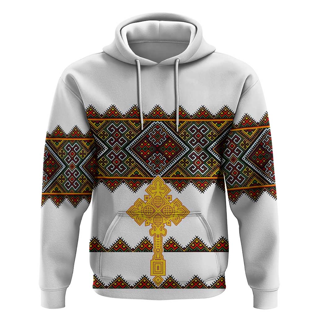 Eritrea Hoodie Tilet Mix Eritrean Cross - White