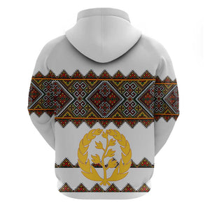 Eritrea Hoodie Tilet Mix Eritrean Cross - White