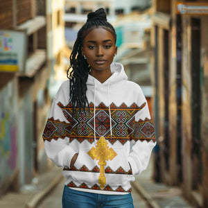 Eritrea Hoodie Tilet Mix Eritrean Cross - White