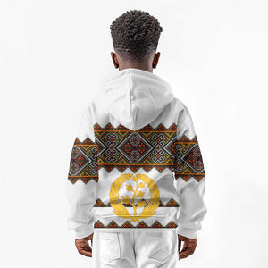 Eritrea Kid Hoodie Tilet Mix Eritrean Cross - White