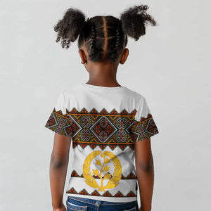 Eritrea Kid T shirt Tilet Mix Eritrean Cross - White