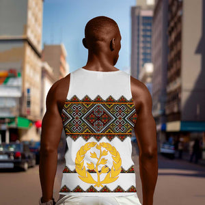 Eritrea Men Tank Top Tilet Mix Eritrean Cross - White