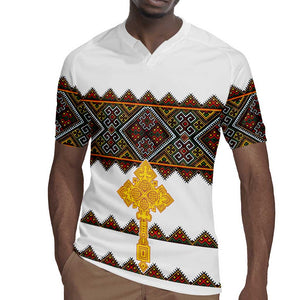 Eritrea Rugby Jersey Tilet Mix Eritrean Cross - White