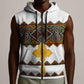 Eritrea Sleeveless Zip Hoodie Tilet Mix Eritrean Cross - White - African Pride