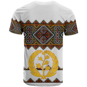 Eritrea T shirt Tilet Mix Eritrean Cross - White