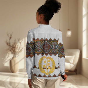 Eritrea Women Casual Shirt Tilet Mix Eritrean Cross - White