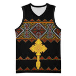 Eritrea Basketball Jersey Tilet Mix Eritrean Cross - Black LT7