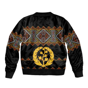 Eritrea Bomber Jacket Tilet Mix Eritrean Cross - Black