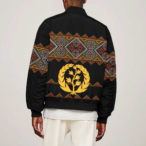 Eritrea Bomber Jacket Tilet Mix Eritrean Cross - Black