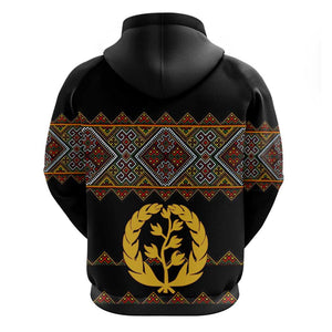 Eritrea Hoodie Tilet Mix Eritrean Cross - Black