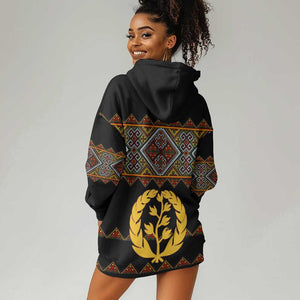 Eritrea Hoodie Dress Tilet Mix Eritrean Cross - Black