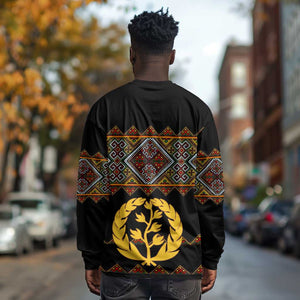 Eritrea Long Sleeve Shirt Tilet Mix Eritrean Cross - Black LT7