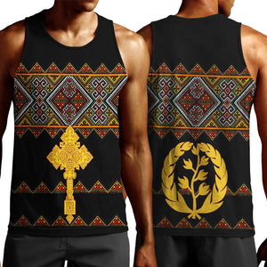 Eritrea Men Tank Top Tilet Mix Eritrean Cross - Black