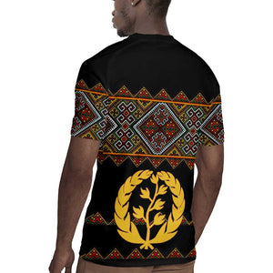 Eritrea Rugby Jersey Tilet Mix Eritrean Cross - Black