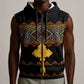 Eritrea Sleeveless Zip Hoodie Tilet Mix Eritrean Cross - Black - African Pride
