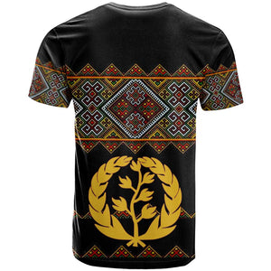 Eritrea T shirt Tilet Mix Eritrean Cross - Black