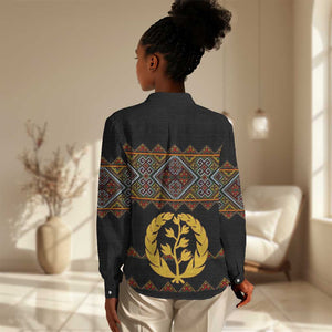 Eritrea Women Casual Shirt Tilet Mix Eritrean Cross - Black