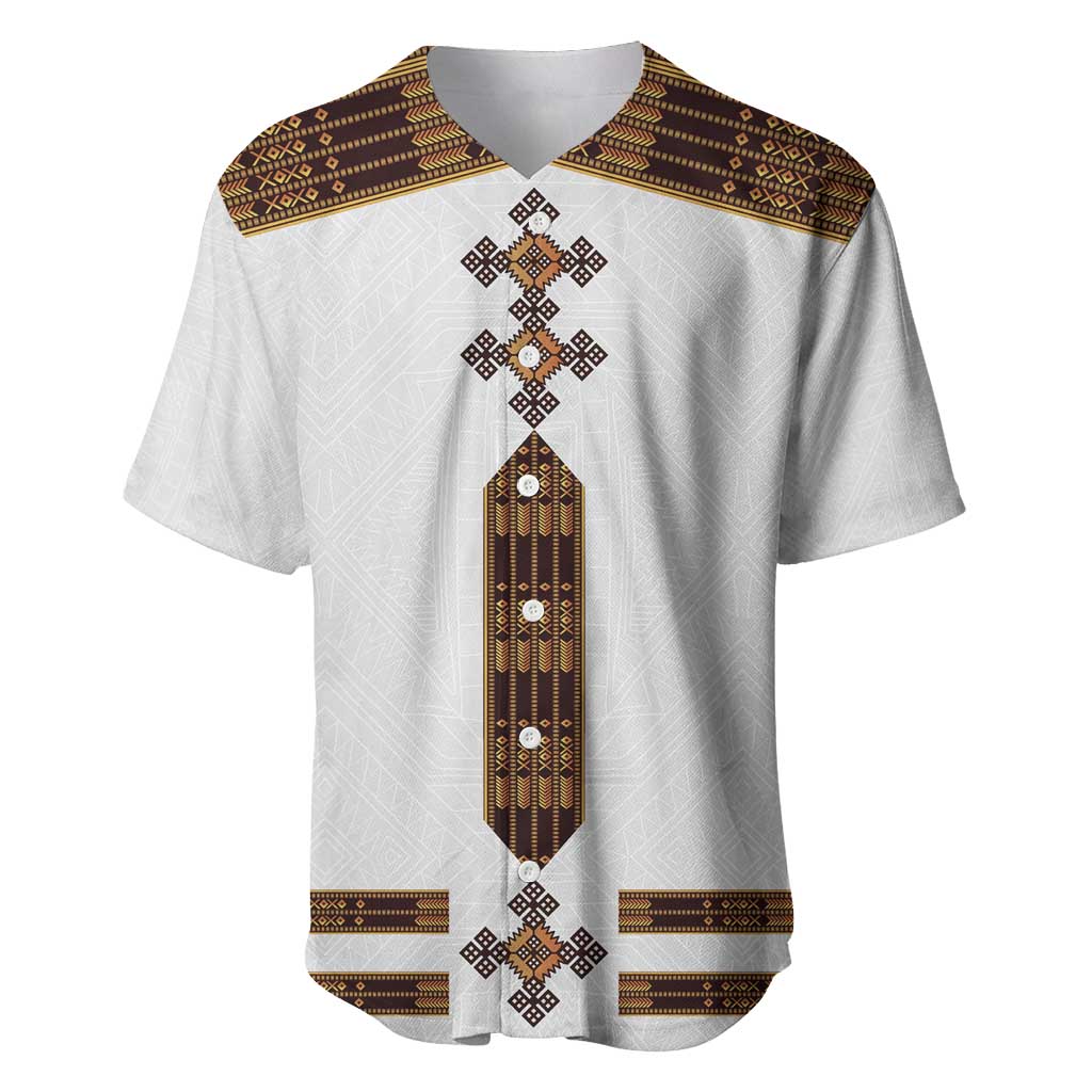 Eritrea Baseball Jersey Tilet Habesha Style - White