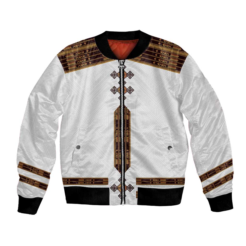 Eritrea Bomber Jacket Tilet Habesha Style - White