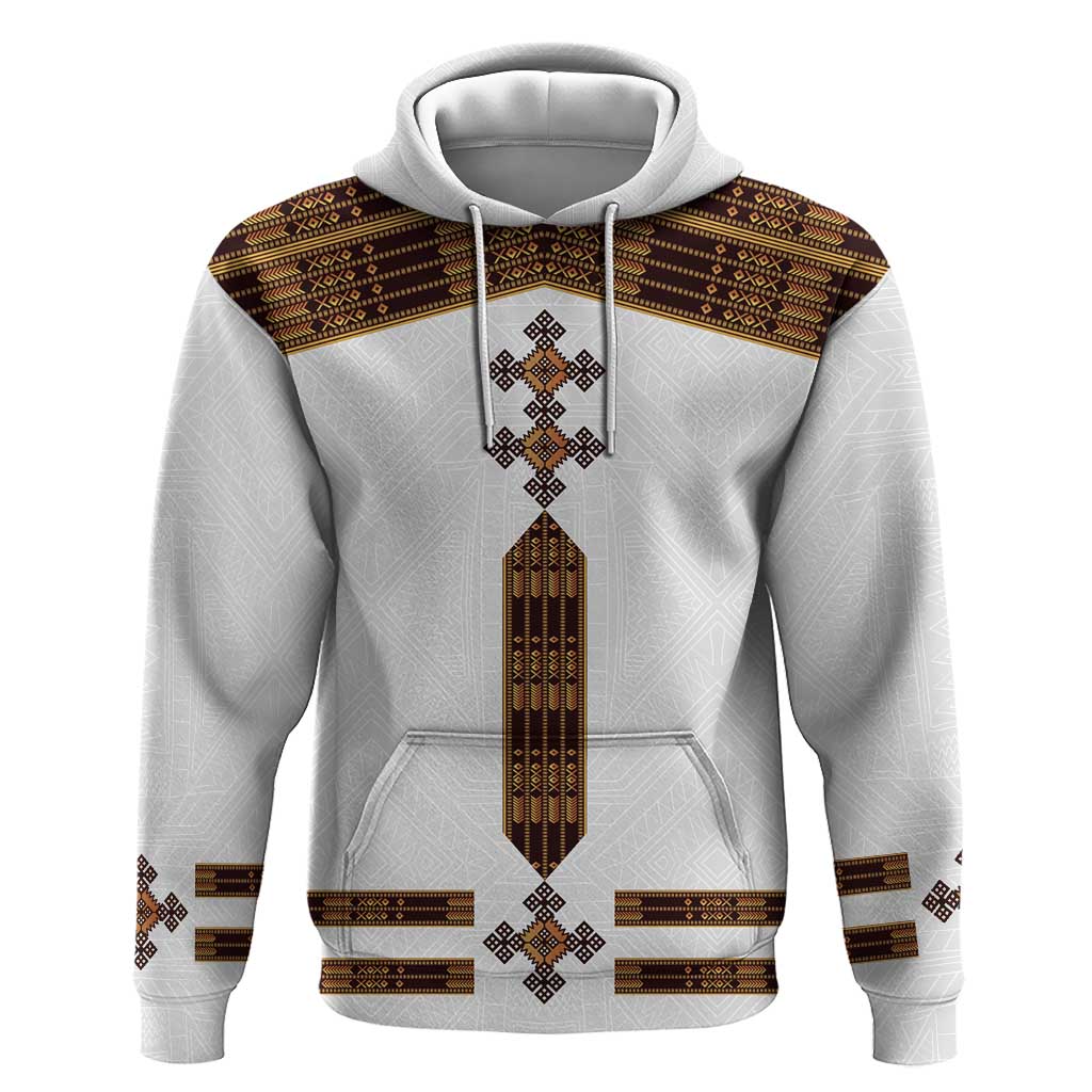 Eritrea Hoodie Tilet Habesha Style - White