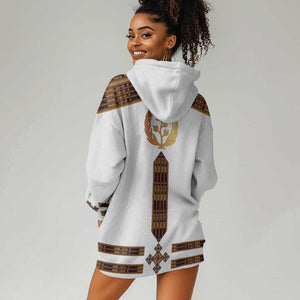 Eritrea Hoodie Dress Tilet Habesha Style - White