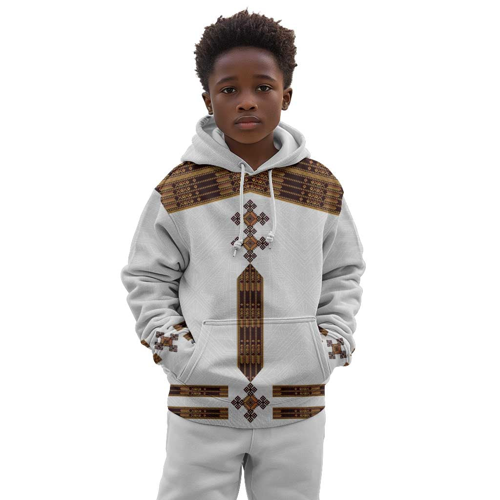 Eritrea Kid Hoodie Tilet Habesha Style - White