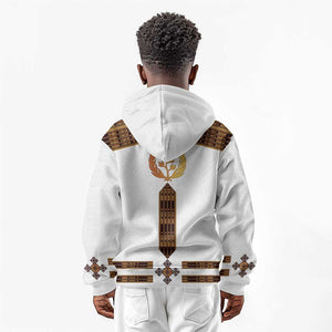 Eritrea Kid Hoodie Tilet Habesha Style - White