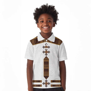 Eritrea Kid Polo Shirt Tilet Habesha Style - White