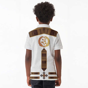 Eritrea Kid Polo Shirt Tilet Habesha Style - White