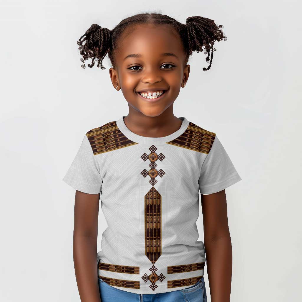 Eritrea Kid T shirt Tilet Habesha Style - White