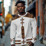 Eritrea Long Sleeve Shirt Tilet Habesha Style - White LT7